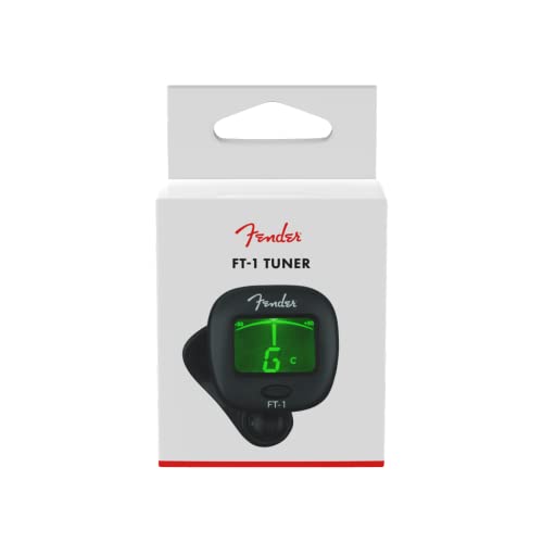 Fender FT-1 Pro Clip-On Tuner – Für akustische und E-Gitarre, Bass und Ukulele – Schwarz