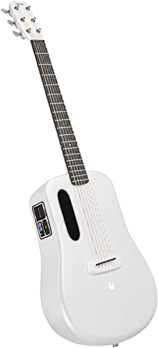 LAVA ME 3 Smartguitar, Kohlefaser Akustik gitarre mit Stimmgerät, mehrere Performance-Effekte, geeignet für Anfänger, Erwachsene, richtige Reisegitarre (Weiß 36 Zoll Piano Bag)