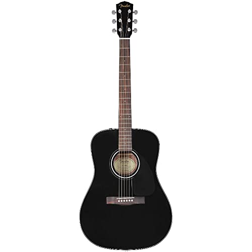 Fender CD-60 Dreadnaught Akustikgitarre (V3) – schwarz – Griffbrett aus Walnuss