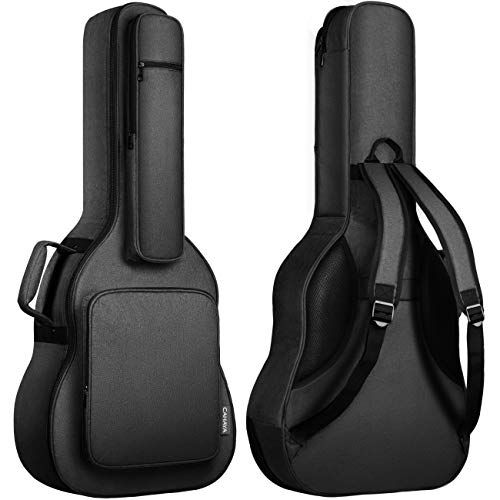 CAHAYA Gitarrentasche Gig Bag Gepolsterte Tasche 18mm Wasserdicht Gitarre Tasche Gitarren Bag Guitar Case Gitarrenhülle für 41 Zoll Gitarren Schwarz CY0244