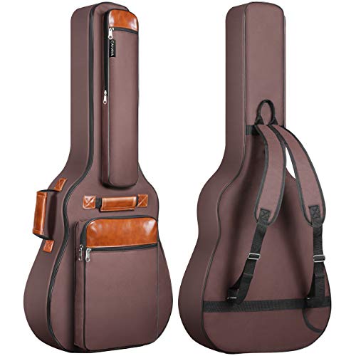 CAHAYA Gitarrentasche Akustikgitarren Taschen Gig Bag 40 41 42 Zoll wasserdichte Guitar Bag Braun 12mm Gepolsterte für Konzertgitarren verbesserte Version CY0150