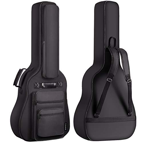 CAHAYA Gitarrentasche Gig Bag Gitarre Tasche Gitarrenhülle 6 Vortaschen wasserdicht mit Notenständertasche 8mm Gepolsterte für 40 41 42 Zoll Gitarren CY0181