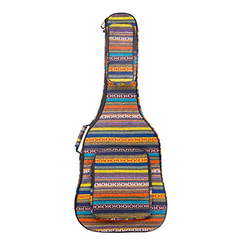 Glenmi 40 41 Zoll Akustikgitarrenkoffer Gigbag Mit 3D-Taschen, Gitarrentasche mit Nackenschutz-Kissenauflage, Bohemian Style Gitarrenkoffer, 12 mm Schwamm gepolstert