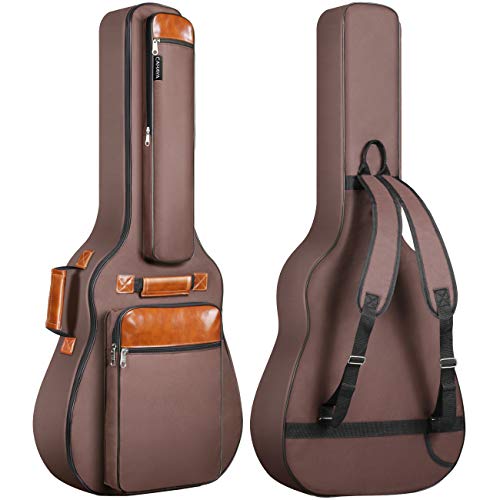 CAHAYA Gitarrentasche Akustikgitarren Taschen Gig Bag 40 41 42 Zoll wasserdichte Guitar Bag Braun 12mm Gepolsterte für Konzertgitarren verbesserte Version CY0150