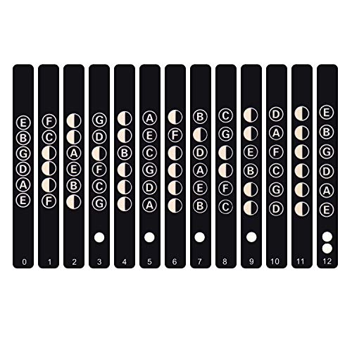 Sunydog Gitarrengriffbrett Note Aufkleber Note Decals Anfänger Anfänger üben Griffbrett Bünde Map Sticker für alle 6 Saiten E-Gitarren/Akustikgitarren